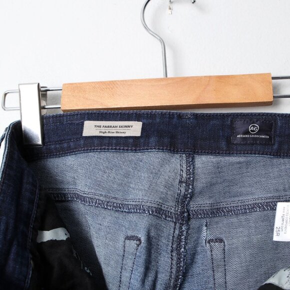 AG Adriano Goldschmied FARRAH Skinny Jeans High Rise Stretch Ripped Denim Blue - Picture 8 of 11